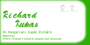 richard kupas business card