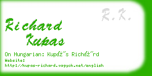 richard kupas business card